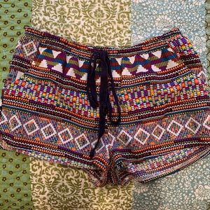 tribal print flowy shorts